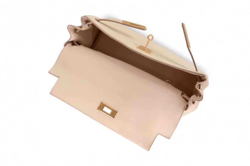 Сумка жіноча молочна з натуральної шкіри (007604)