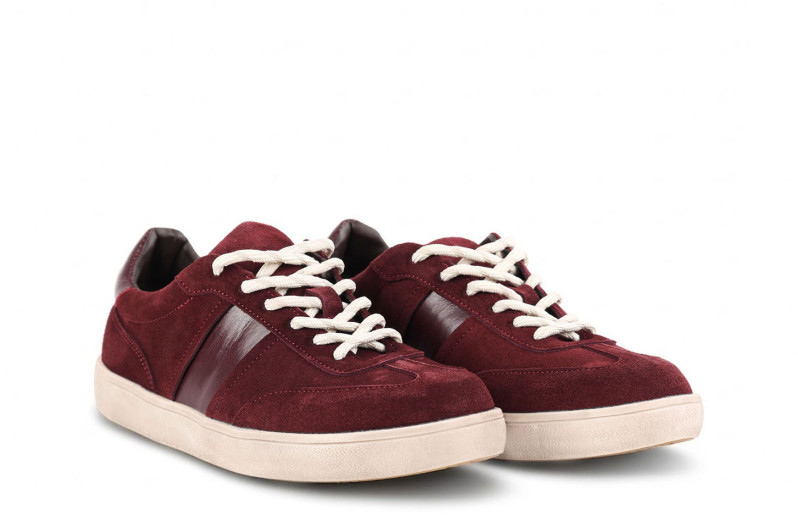 Кеди жіночі бордові з натуральної замші (008977)