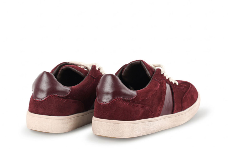 Кеди жіночі бордові з натуральної замші (008977)