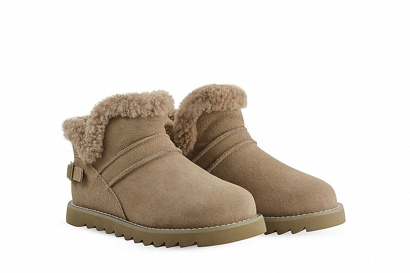 Черевики жіночі бежеві з натуральної замші (008532)