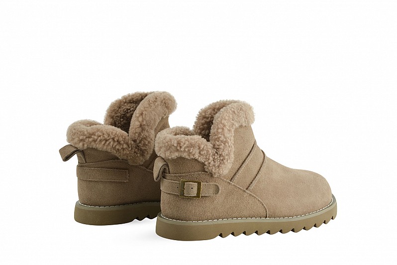 Черевики жіночі бежеві з натуральної замші (008532)