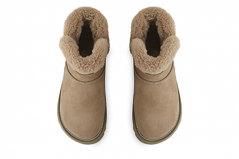 Черевики жіночі бежеві з натуральної замші (008532)