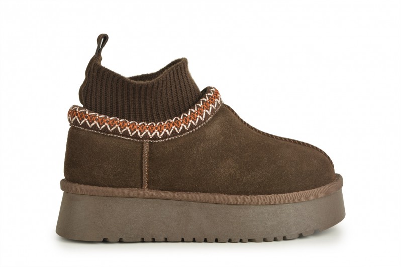 Уггі жіночі коричневі з натуральної замши (008657)