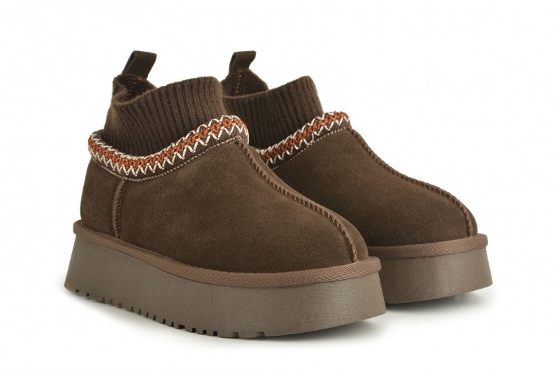Уггі жіночі коричневі з натуральної замши (008657)
