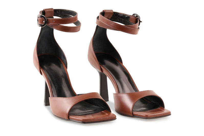 Босоніжки жіночі коричневі з натуральної шкіри (009100)