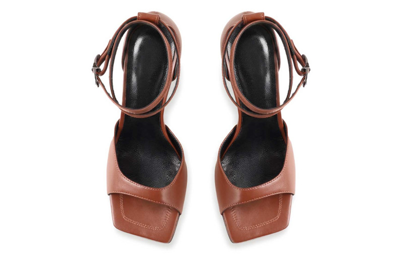 Босоніжки жіночі коричневі з натуральної шкіри (009100)