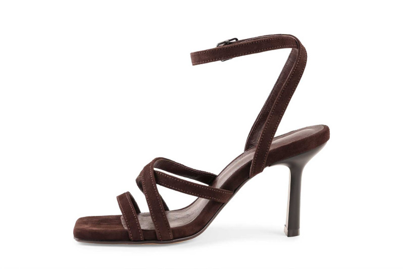 Босоніжки жіночі коричневі з натуральної замші (009101)