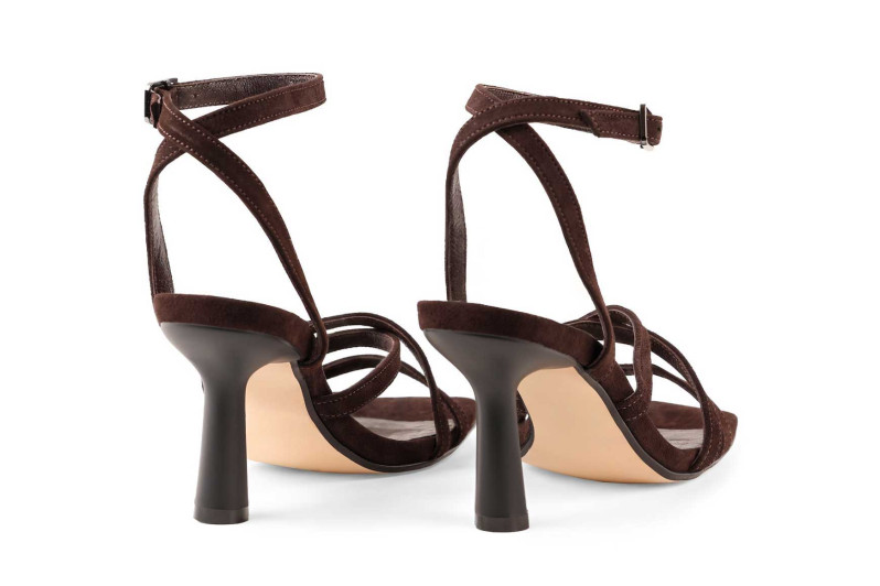 Босоніжки жіночі коричневі з натуральної замші (009101)