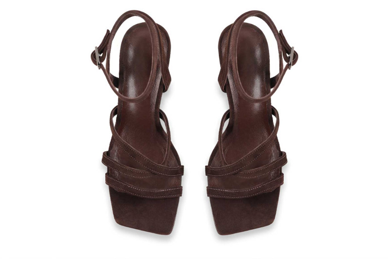 Босоніжки жіночі коричневі з натуральної замші (009101)