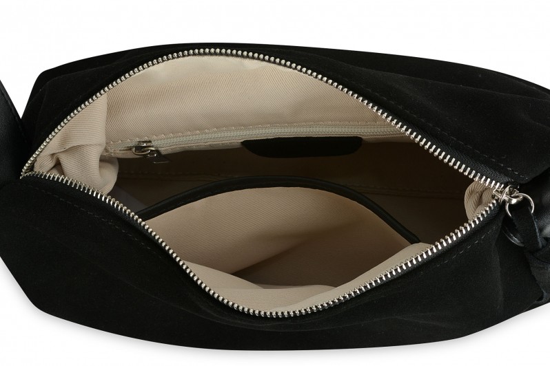 Сумка жіноча чорна з натуральної замши (008659)