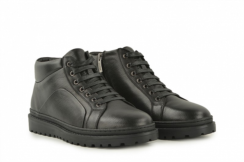 Черевики чоловічі чорні з натуральної шкіри (008516)