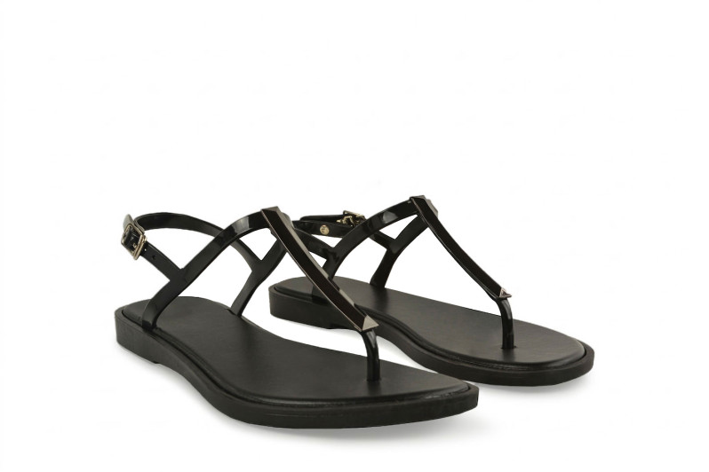 Сандалі жіночі чорні з силікону (009059)