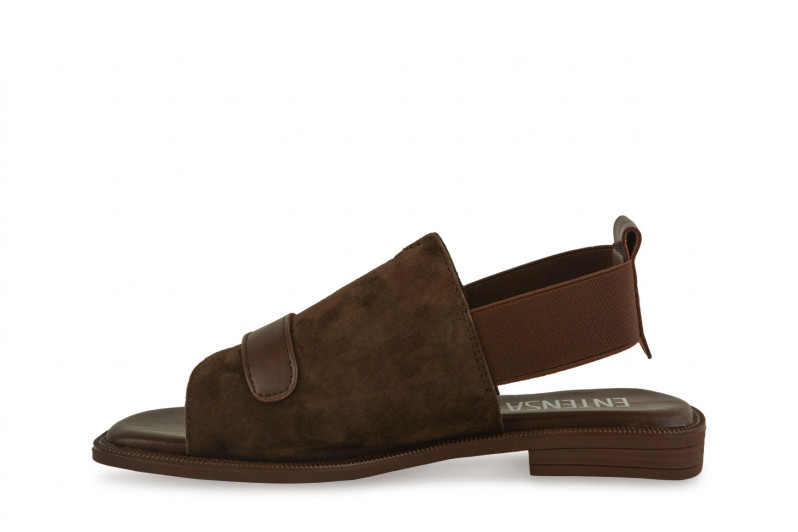 Босоніжки жіночі коричневі з натуральної замші (009058)