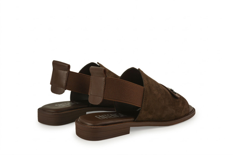 Босоніжки жіночі коричневі з натуральної замші (009058)