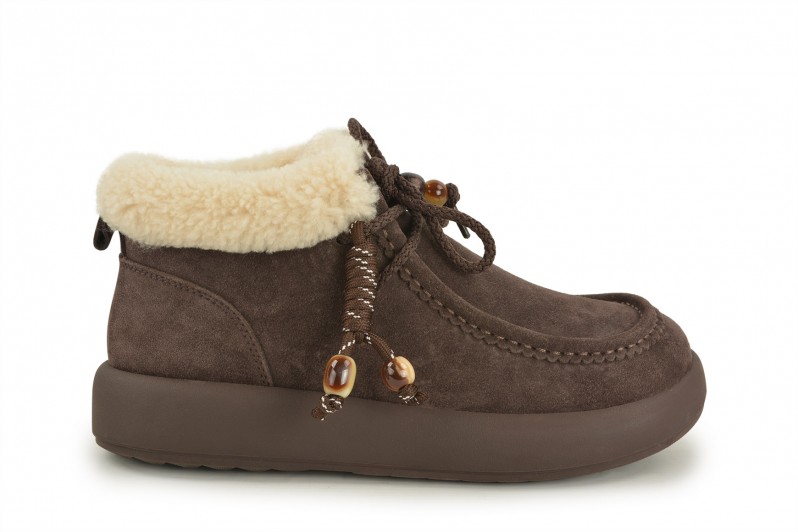 Черевики жіночі коричневі з натуральної замші (008681)