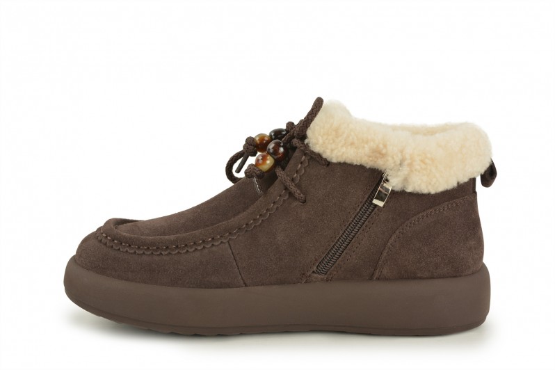 Черевики жіночі коричневі з натуральної замші (008681)