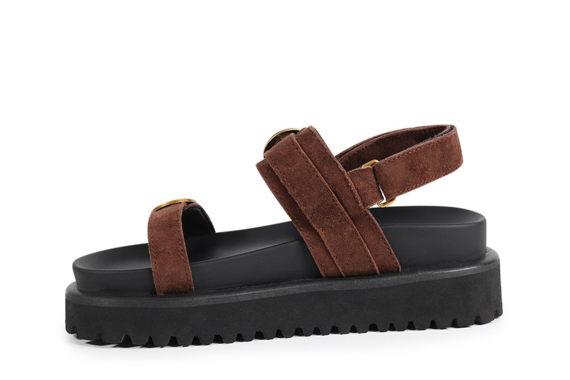 Сандалі жіночі коричневі з натуральної замши (008899)