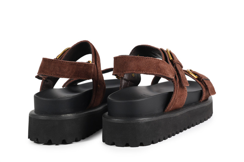 Сандалі жіночі коричневі з натуральної замши (008899)