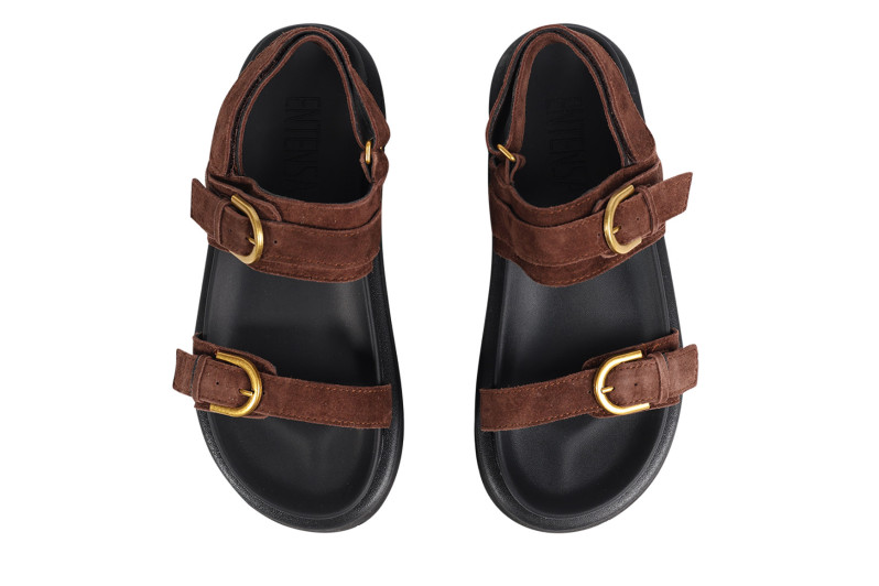 Сандалі жіночі коричневі з натуральної замши (008899)