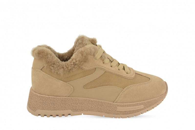 Кросівки жіночі бежеві з натуральної замші (008588)