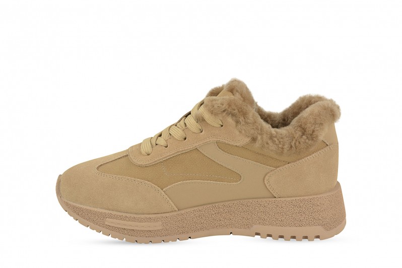 Кросівки жіночі бежеві з натуральної замші (008588)