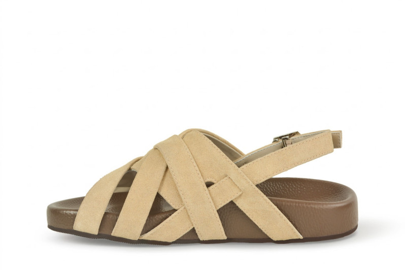 Сандалі жіночі молочні з натуральної замши (009006)