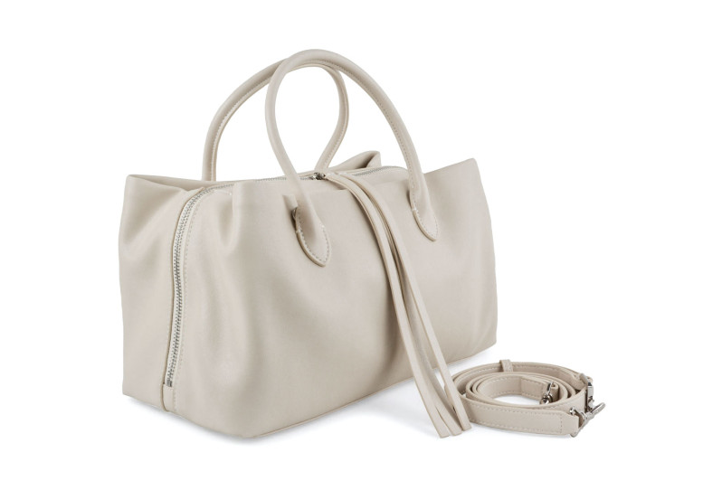 Сумка жіноча молочна з натуральної шкіри (009029)