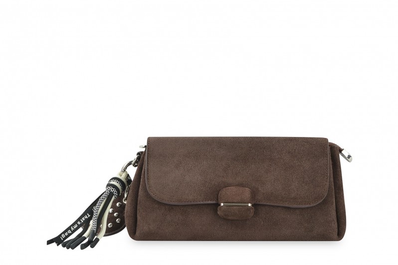 Сумка жіноча коричнева з натуральної замши (008482)