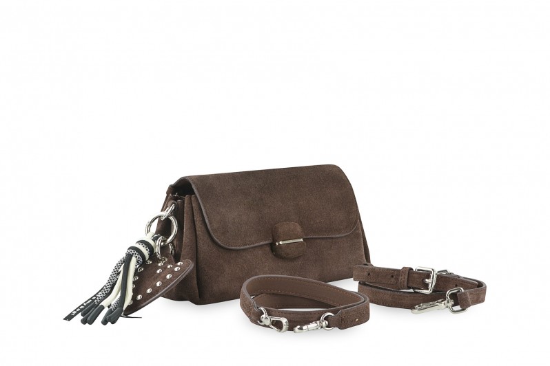 Сумка жіноча коричнева з натуральної замши (008482)