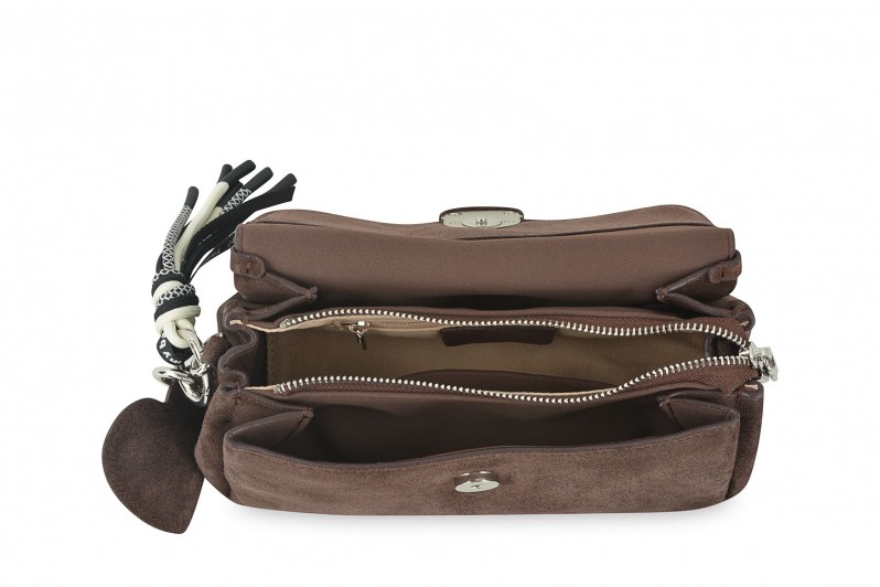 Сумка жіноча коричнева з натуральної замши (008482)