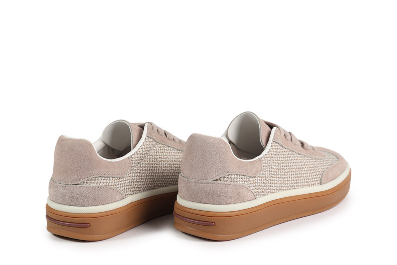 Кеди жіночі бежеві з натуральної замші, текстилю (008767)