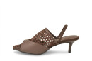 Босоніжки жіночі коричневі з натуральної шкіри, текстилю (008976)