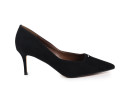 Туфлі жіночі чорні з натуральної замши (008766)