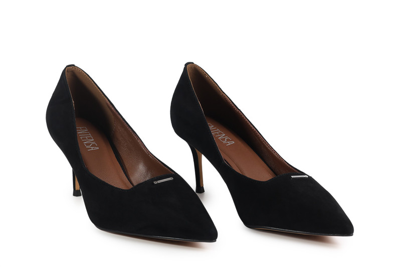 Туфлі жіночі чорні з натуральної замши (008766)