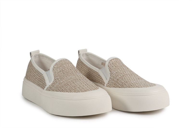 Кеди жіночі бежеві з текстилю (008782)