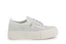 Кеди жіночі білі з текстилю (008783)