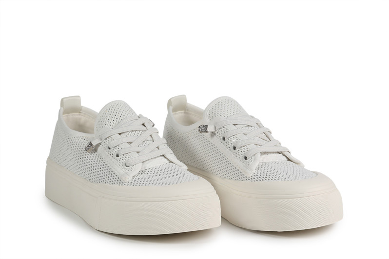 Кеди жіночі білі з текстилю (008783)