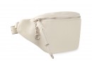Сумка поясна жіноча молочна з натуральної шкіри (007084)