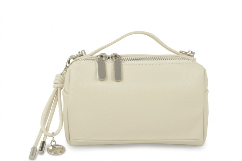 Сумка жіноча молочна з натуральної шкіри (009040)