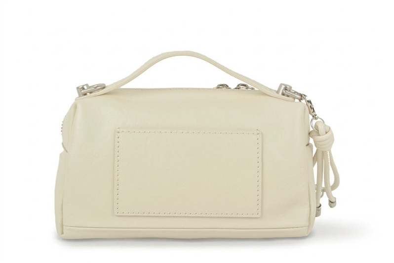 Сумка жіноча молочна з натуральної шкіри (009040)