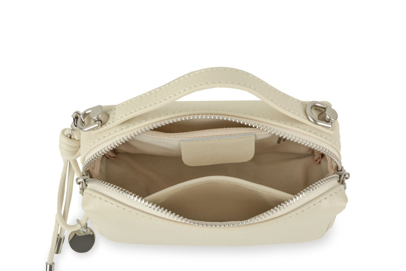 Сумка жіноча молочна з натуральної шкіри (009040)