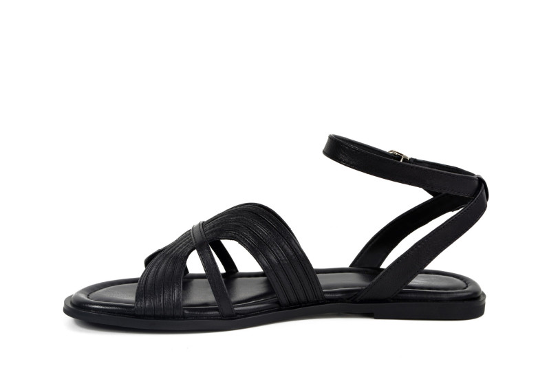 Босоніжки жіночі чорні з натуральної шкіри (008968)