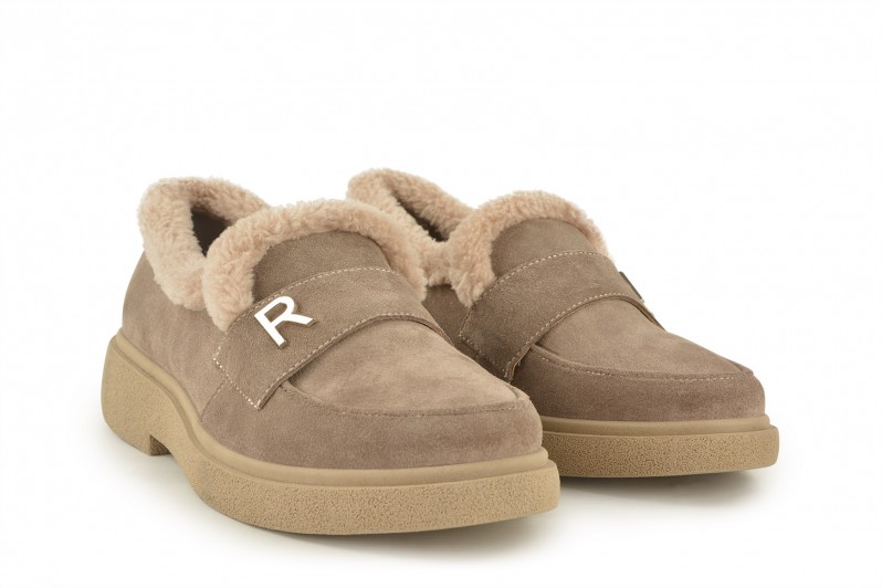 Лофери жіночі бежеві з натуральної замші (008560)