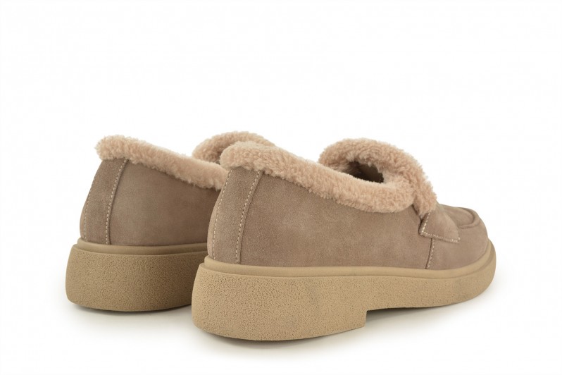 Лофери жіночі бежеві з натуральної замші (008560)