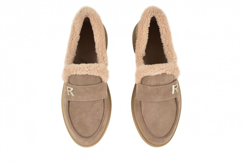 Лофери жіночі бежеві з натуральної замші (008560)