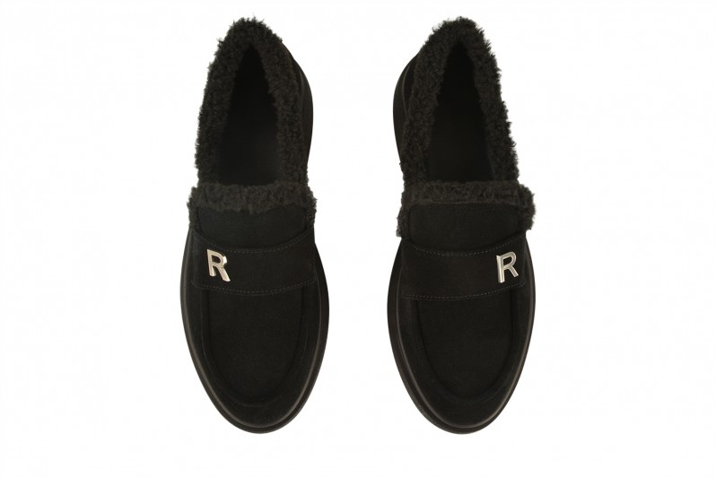 Лофери жіночі чорні з натуральної замші (008561)