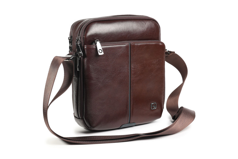 Сумка чоловіча коричнева з натуральної шкіри (008806)