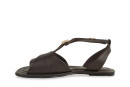 Босоніжки жіночі коричневі з натуральної шкіри (009018)