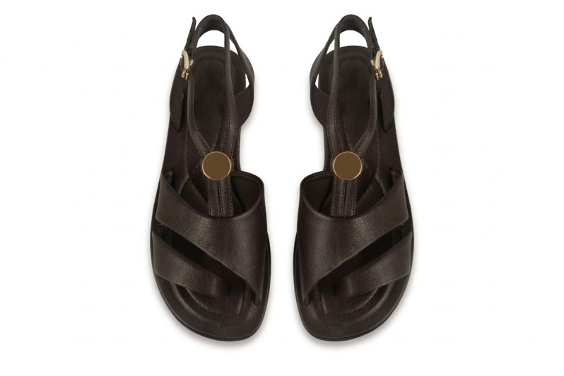 Босоніжки жіночі коричневі з натуральної шкіри (009018)