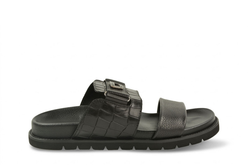 Шльопанці чоловічі чорні з натуральної шкіри (008965)